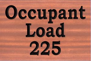 Occupant Load 225 sign